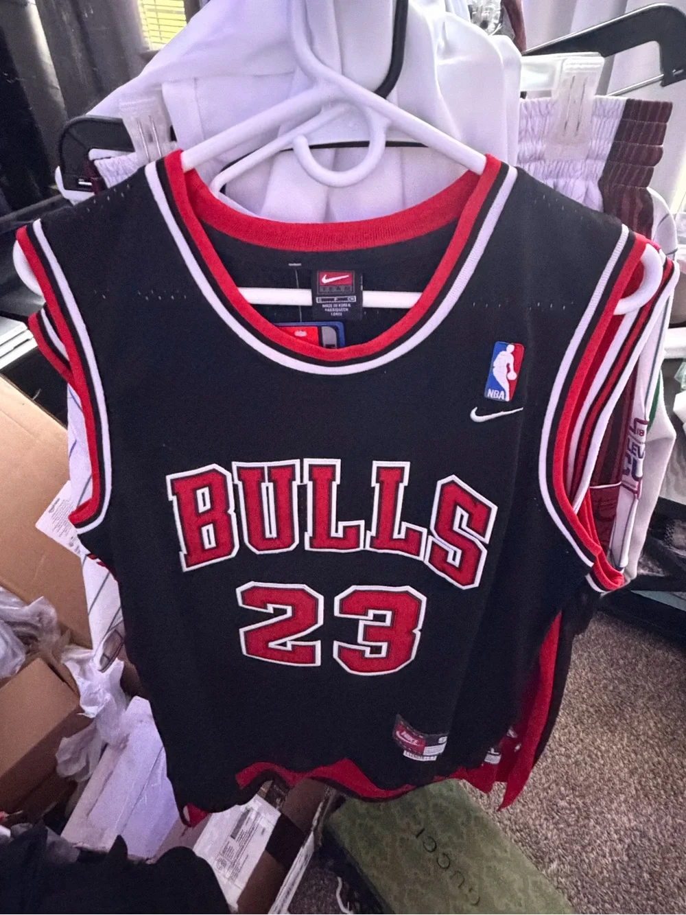 Nike  Black and Red Jordan #23 Basketball Jersey